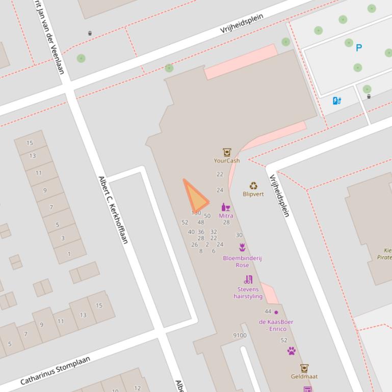 Kaart van postcodegebied 3705TV.