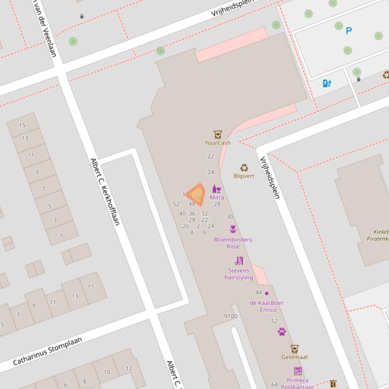 Kaart van postcodegebied 3705TW.