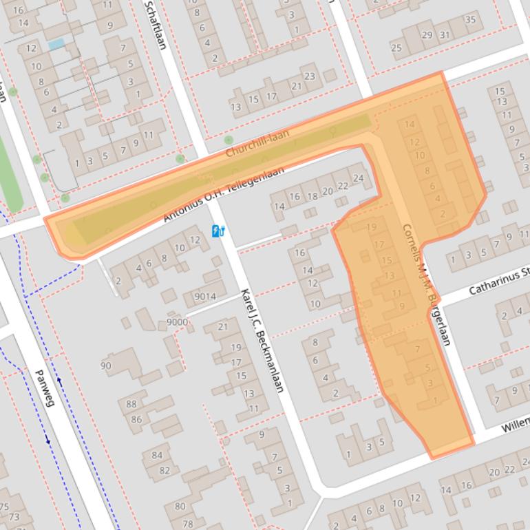 Kaart van postcodegebied 3705VB.