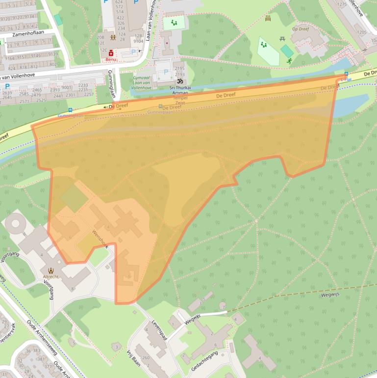 Kaart van postcodegebied 3705WE.