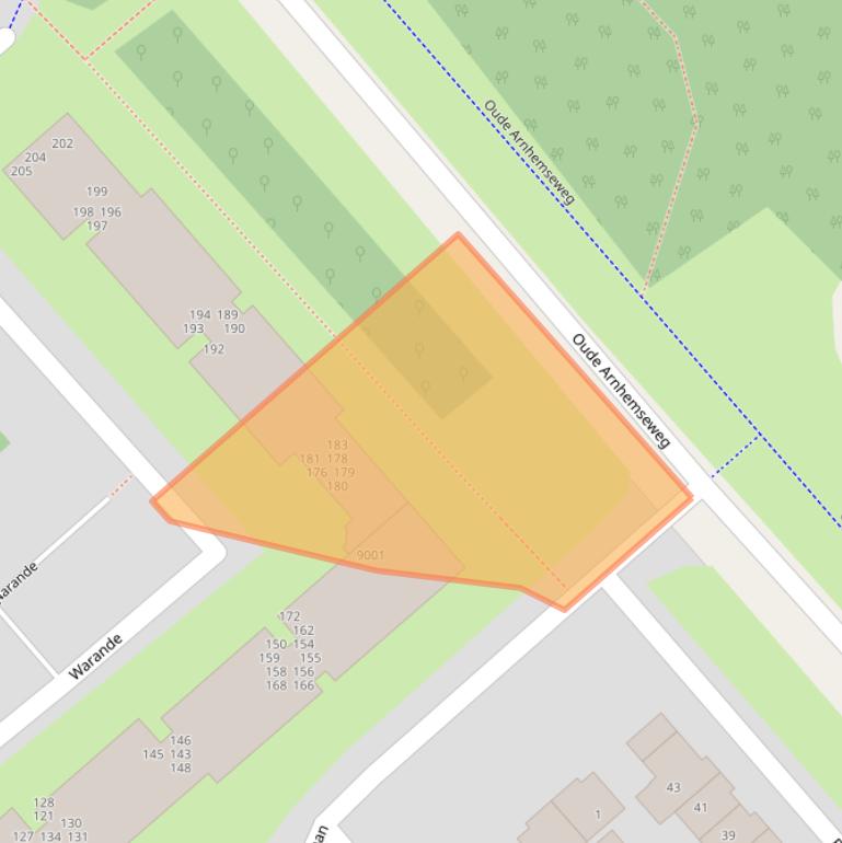 Kaart van postcodegebied 3705ZN.