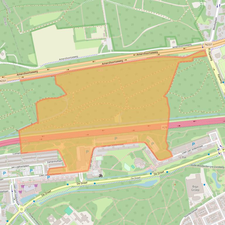Kaart van postcodegebied 3706AA.