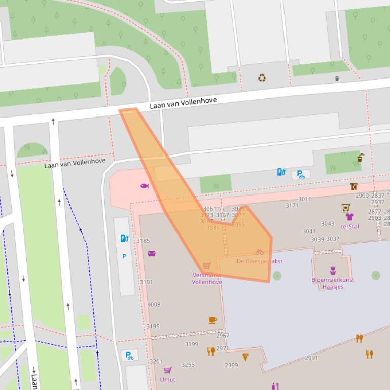 Kaart van postcodegebied 3706AN.