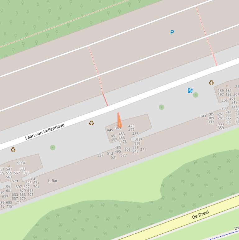 Kaart van postcodegebied 3706CL.