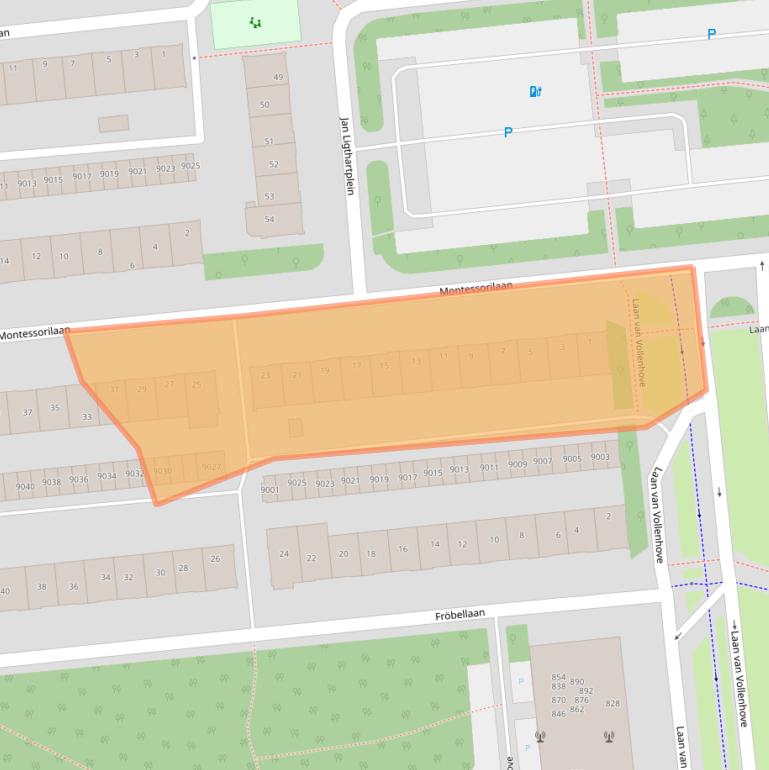 Kaart van postcodegebied 3706TB.