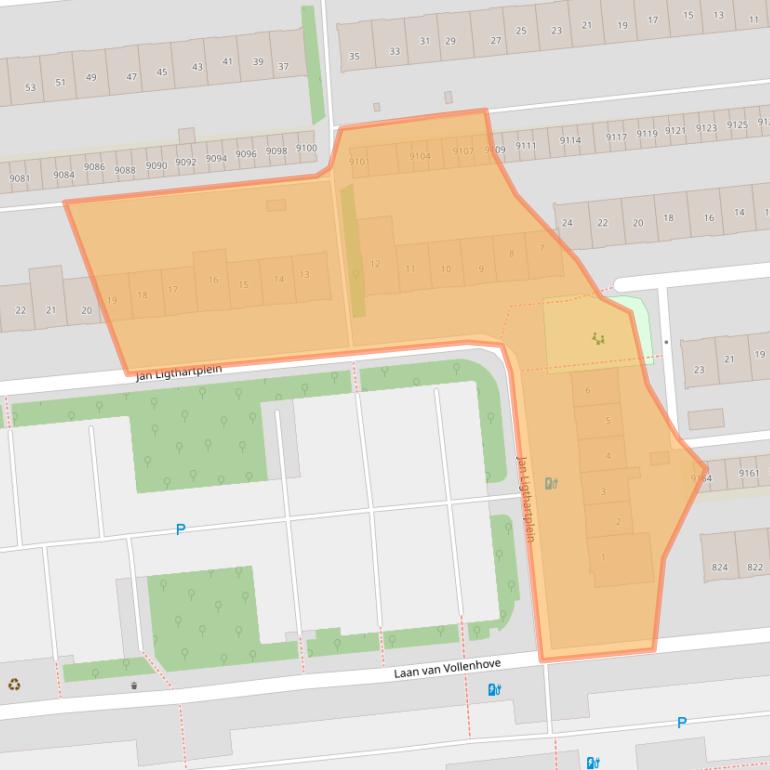 Kaart van postcodegebied 3706VC.