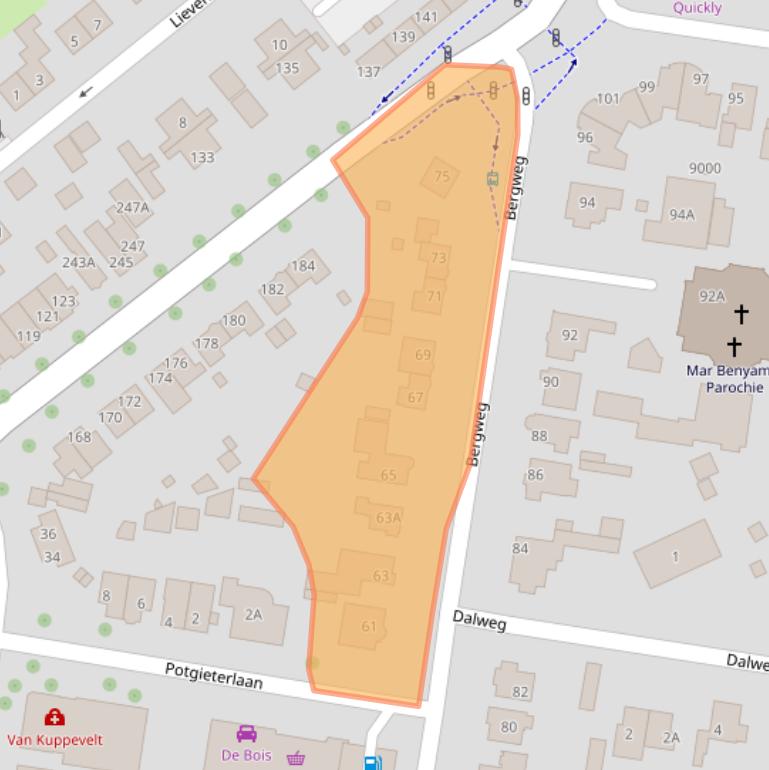 Kaart van postcodegebied 3707AB.