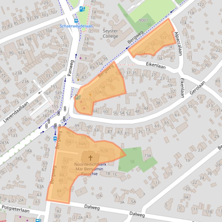 Kaart van postcodegebied 3707AE.