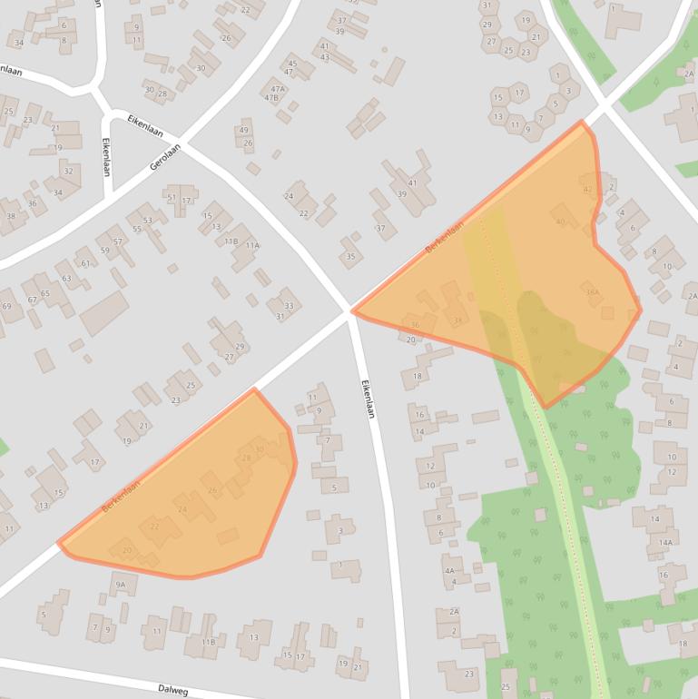 Kaart van postcodegebied 3707BD.