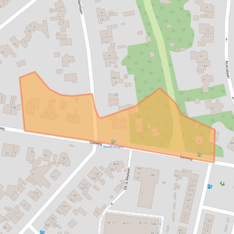 Kaart van postcodegebied 3707BG.