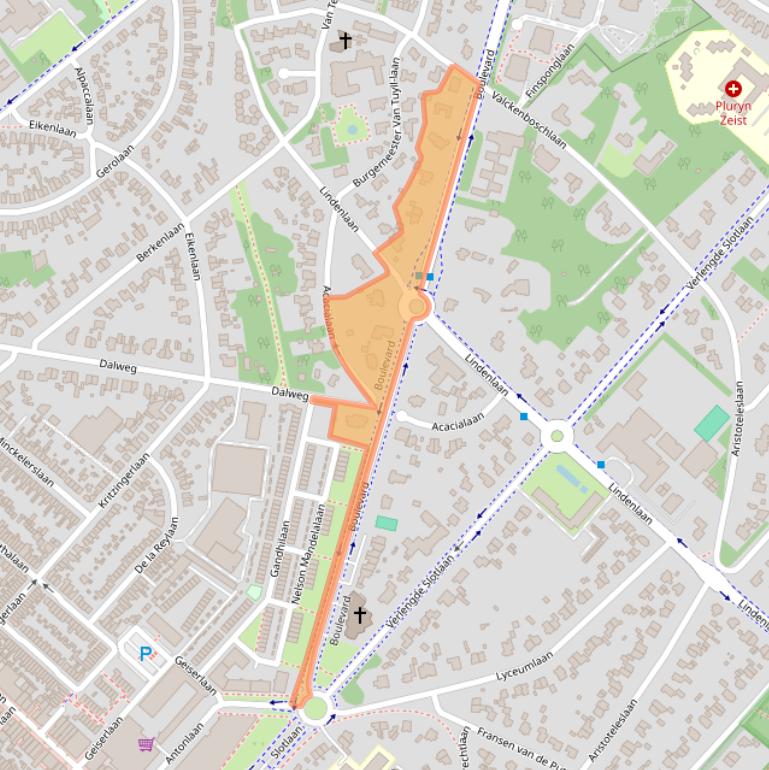 Kaart van postcodegebied 3707BK.