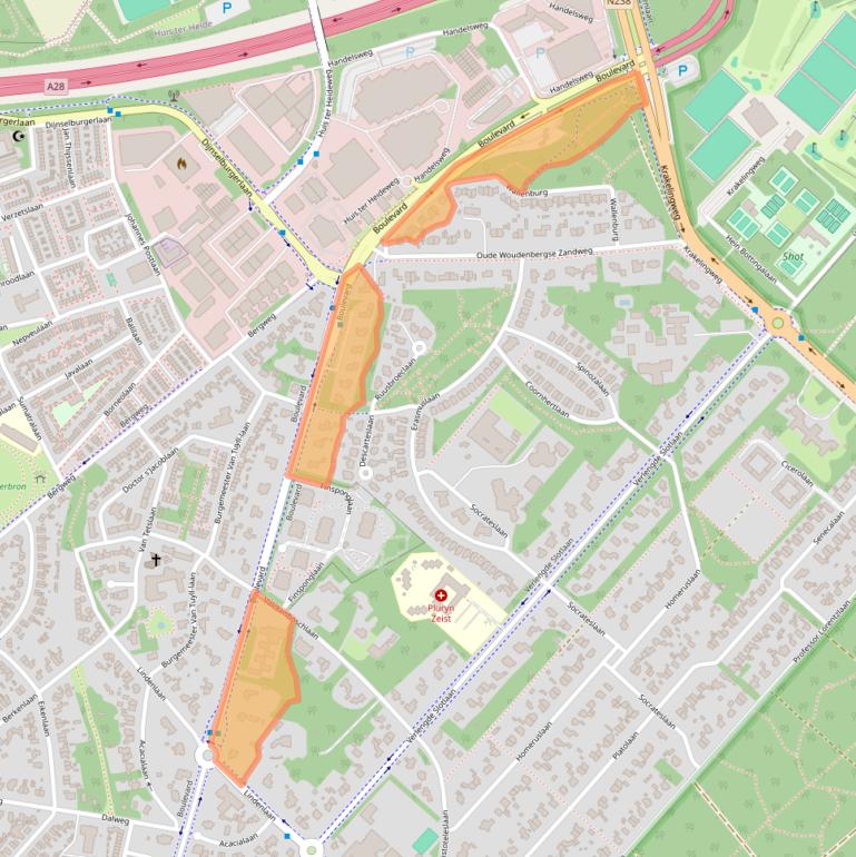 Kaart van postcodegebied 3707BN.