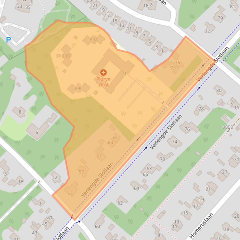 Kaart van postcodegebied 3707CC.