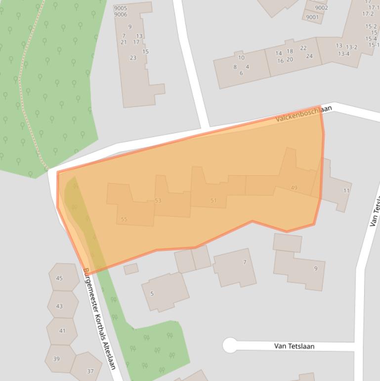 Kaart van postcodegebied 3707CP.