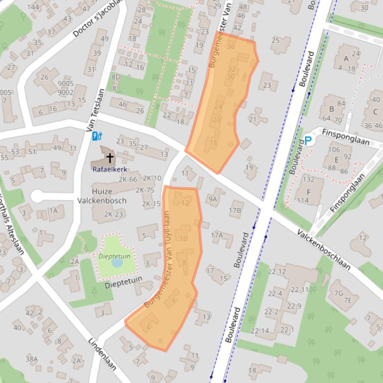 Kaart van postcodegebied 3707CW.