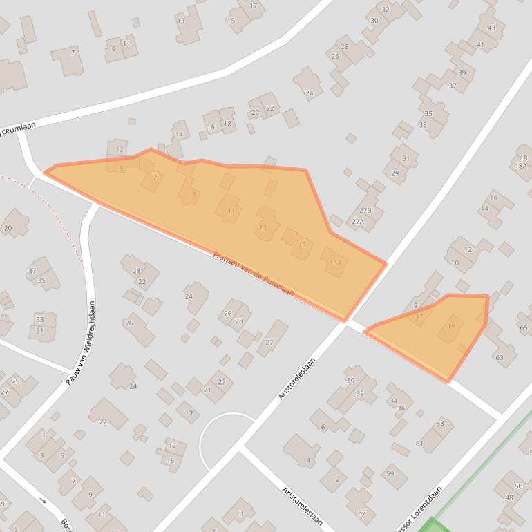 Kaart van postcodegebied 3707EE.