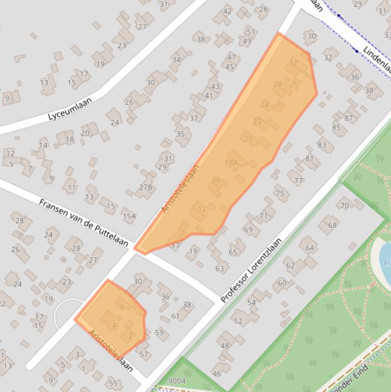 Kaart van postcodegebied 3707EL.