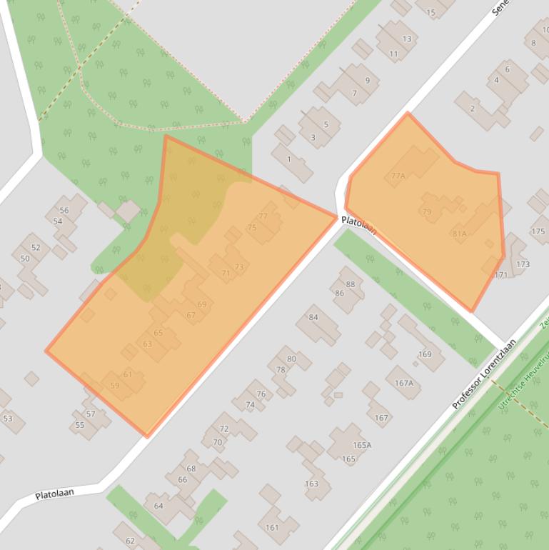 Kaart van postcodegebied 3707GD.