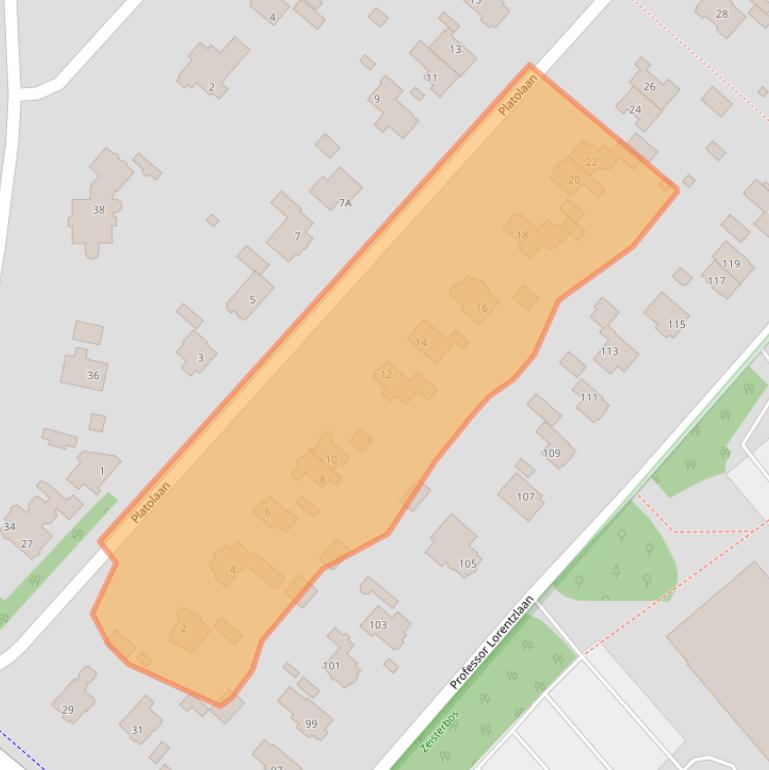 Kaart van postcodegebied 3707GE.