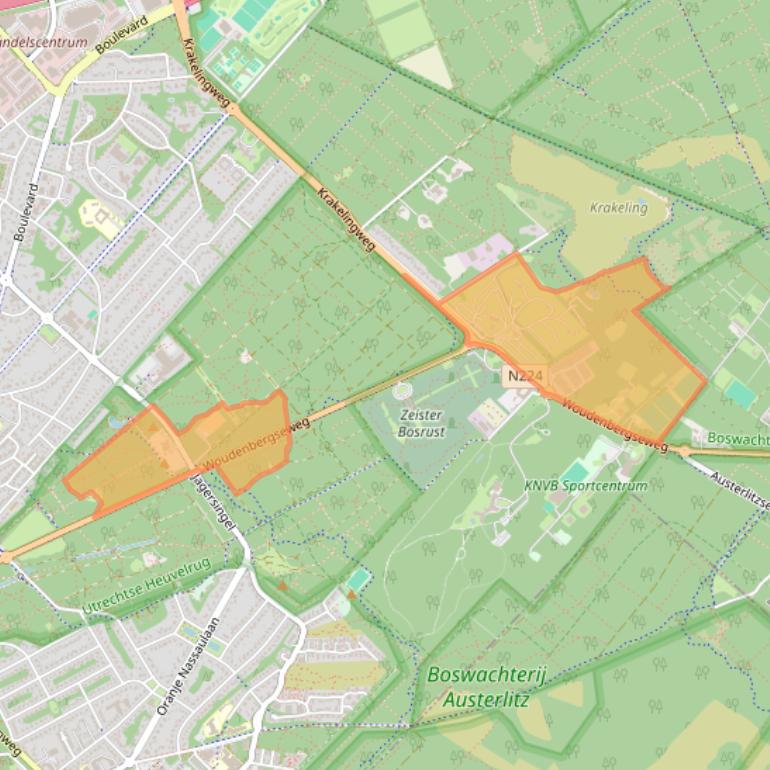 Kaart van postcodegebied 3707HW.
