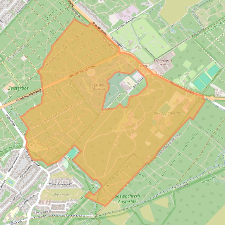 Kaart van postcodegebied 3707HX.