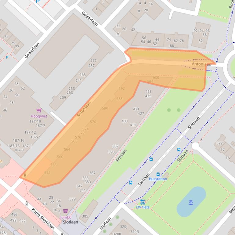 Kaart van postcodegebied 3707KD.