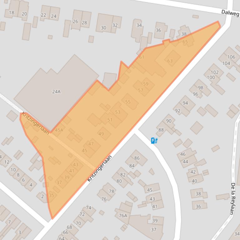 Kaart van postcodegebied 3707TB.