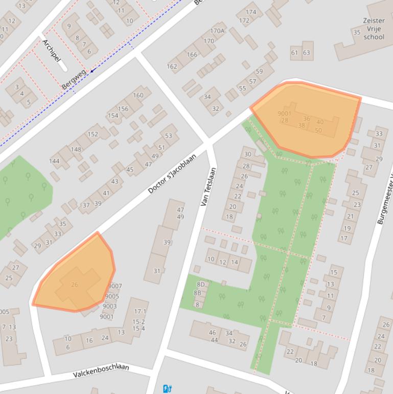 Kaart van postcodegebied 3707VK.