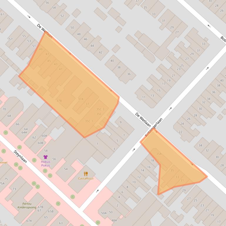 Kaart van postcodegebied 3707XB.