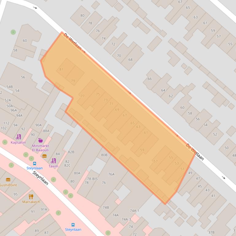 Kaart van postcodegebied 3707XC.