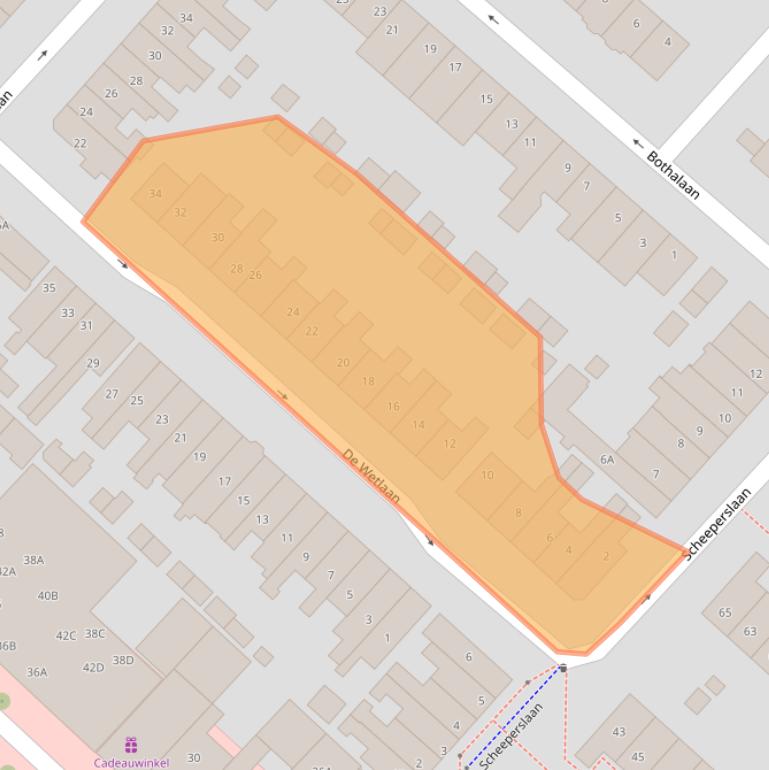 Kaart van postcodegebied 3707XD.