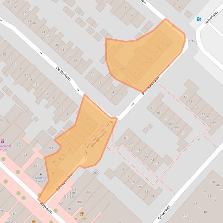Kaart van postcodegebied 3707XN.