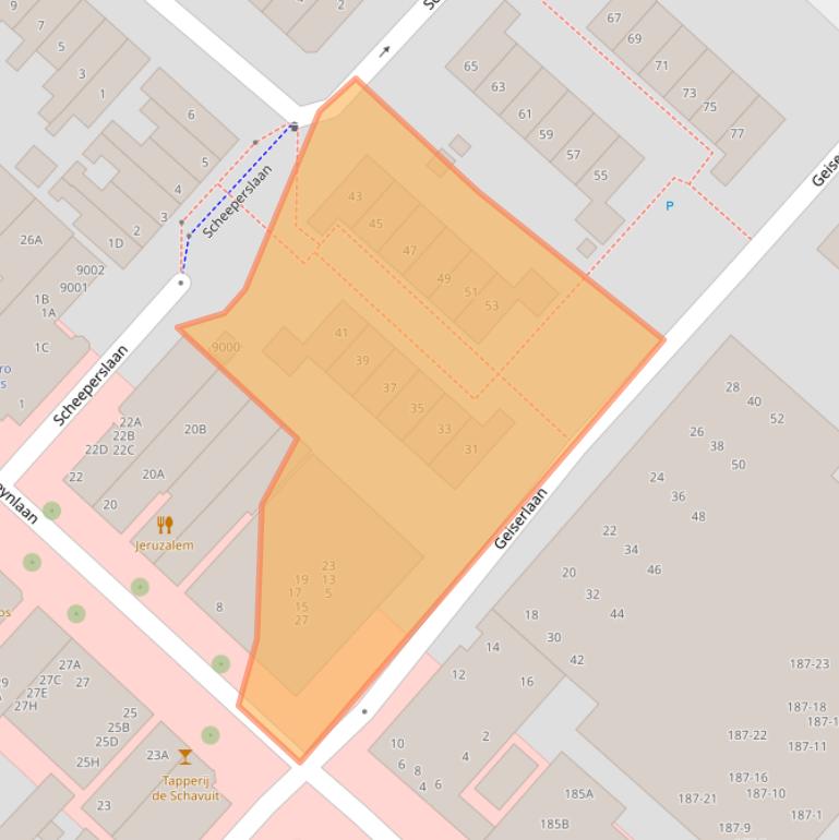 Kaart van postcodegebied 3707XP.