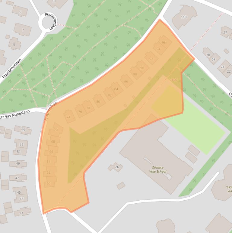 Kaart van postcodegebied 3707ZE.