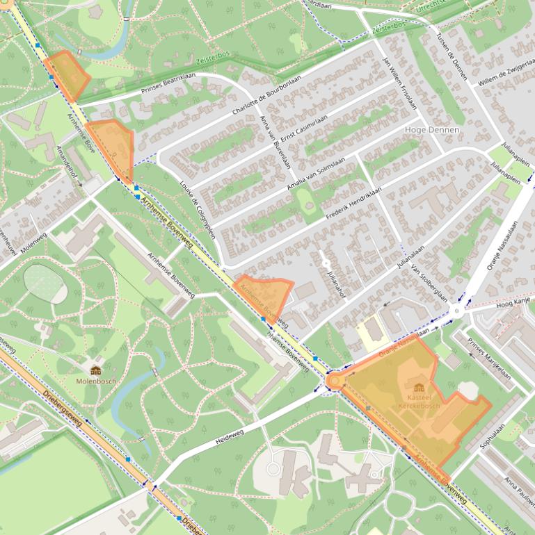 Kaart van postcodegebied 3708AA.