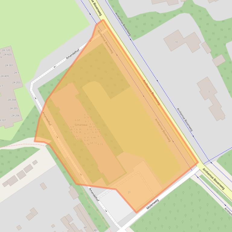 Kaart van postcodegebied 3708AC.