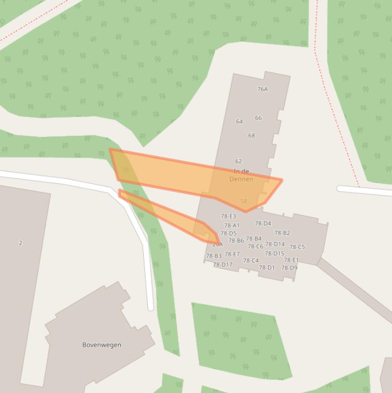 Kaart van postcodegebied 3708AD.