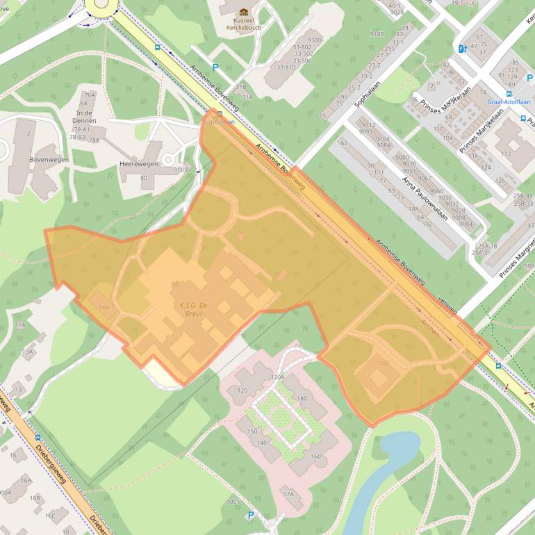 Kaart van postcodegebied 3708AG.