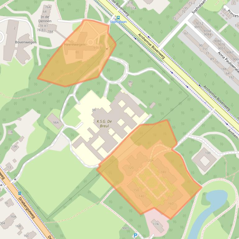 Kaart van postcodegebied 3708AH.