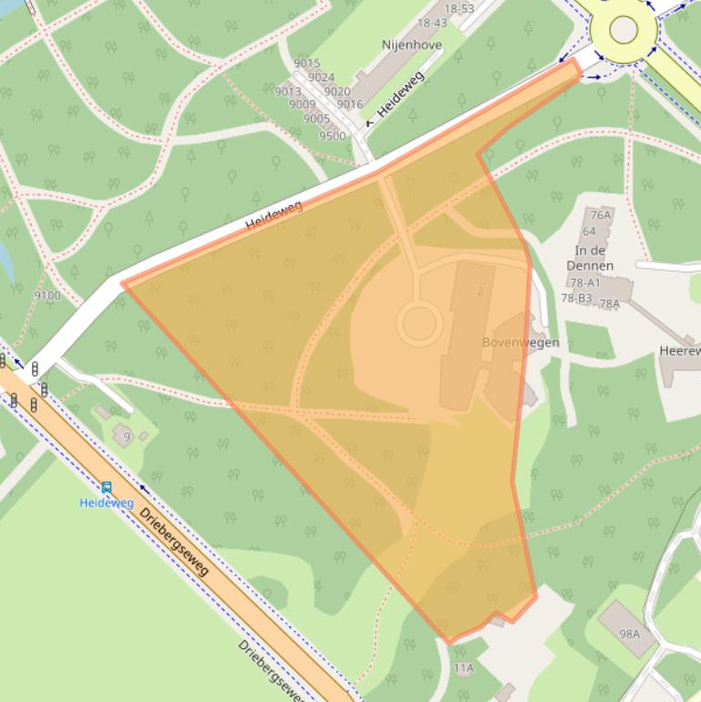 Kaart van postcodegebied 3708AT.