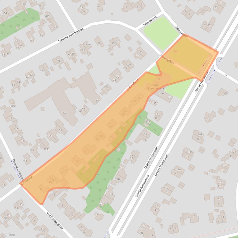 Kaart van postcodegebied 3708BE.