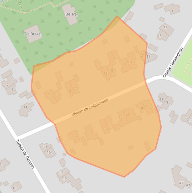 Kaart van postcodegebied 3708BK.