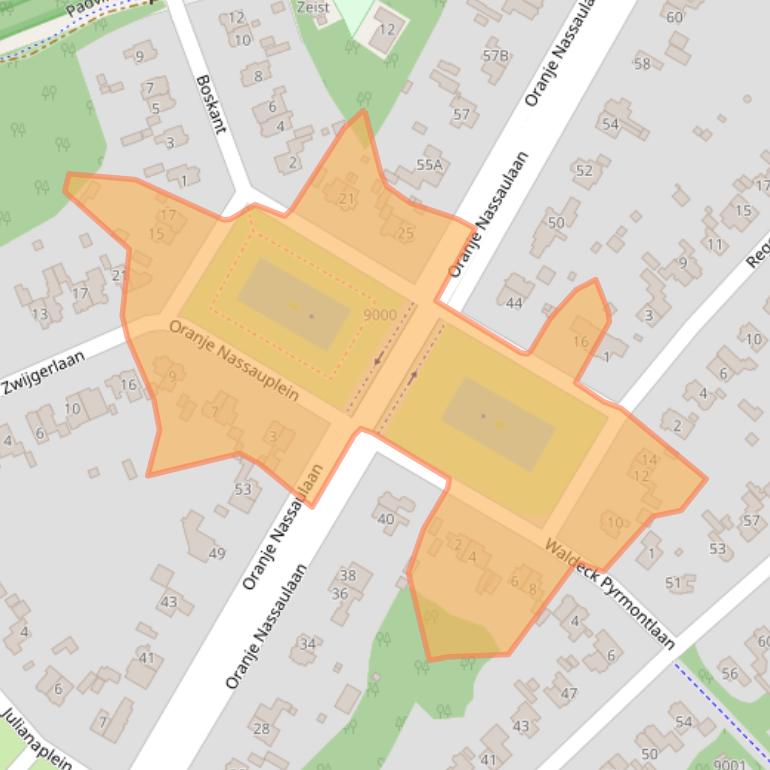 Kaart van postcodegebied 3708BL.