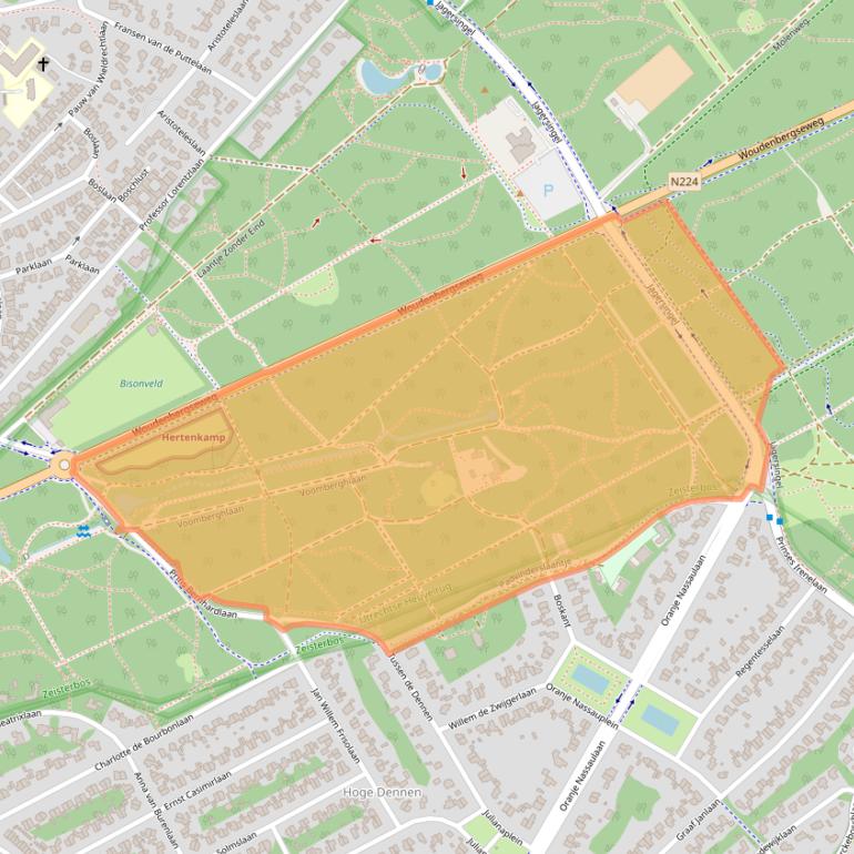 Kaart van postcodegebied 3708BR.