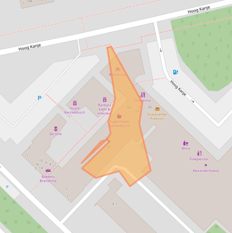 Kaart van postcodegebied 3708DK.