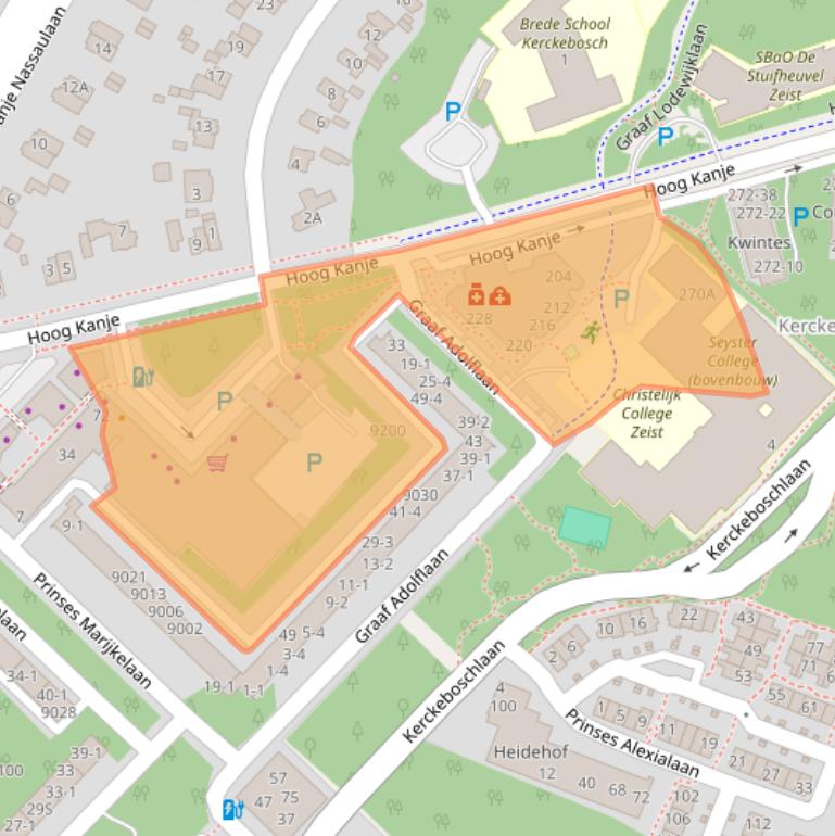 Kaart van postcodegebied 3708DL.