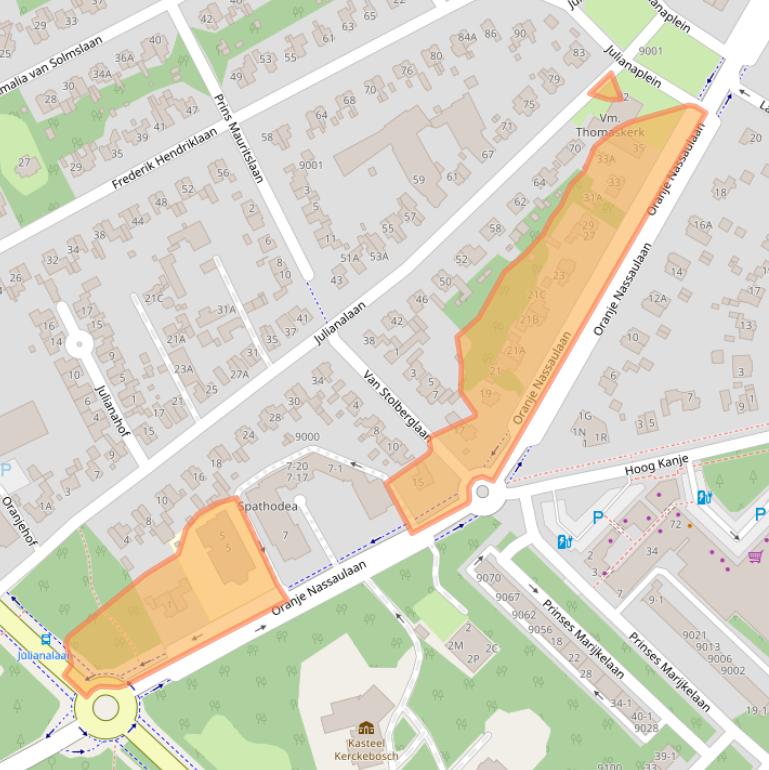 Kaart van postcodegebied 3708GA.