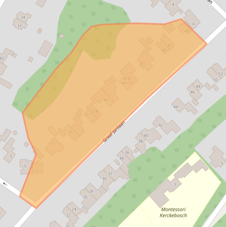 Kaart van postcodegebied 3708GJ.