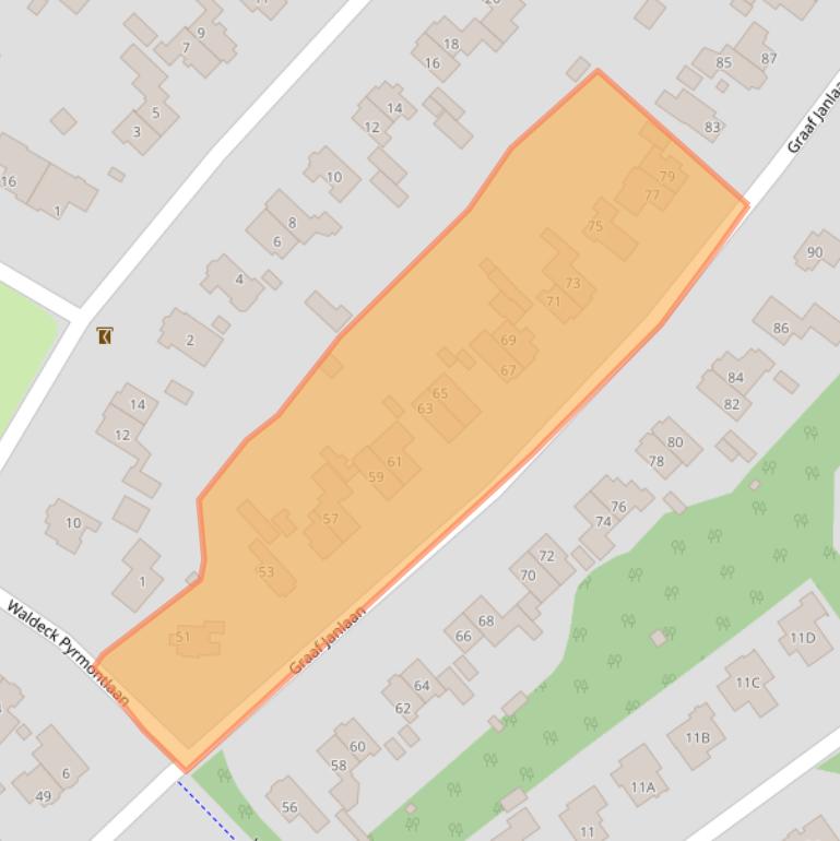 Kaart van postcodegebied 3708GK.