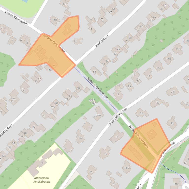 Kaart van postcodegebied 3708GS.